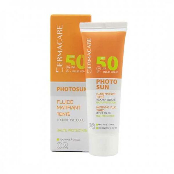 DERMACARE PHOTOSUN FLUIDE MATIFIANT SPF50+ TEINTÉE 02,50ML
