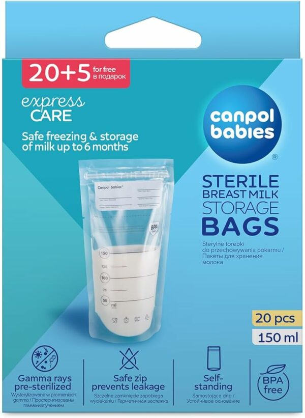 CANPOL BABIES 25 SACS DE CONSERVATION DU LAIT MATERNEL 150ML - 70/001