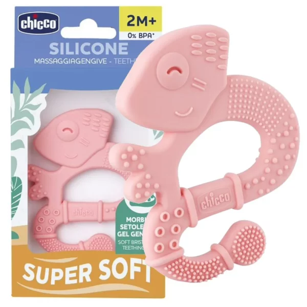 CHICCO - ANNEAU DE DENTITION SOFT +2MOIS IGUANE ROSE