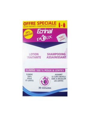 ECRINAL PACK ANTI POUX LOTION+SHAMPOOING (PEIGNE OFFERT)