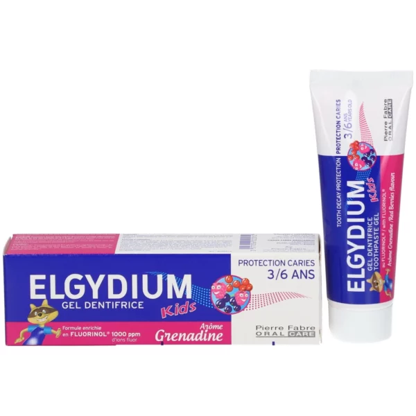 ElGYDIUM Kids Gel Dentifrice Protection Caries 3/6 Ans Grenadine 50ml