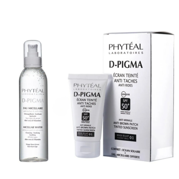PHYTEAL DPIGMA ECRAN TEINTE BEIGE ECLAT SPF50+EAU MICELLAIRE A L'ALOE VERA 150ML (OFFERTE) 50ML OFFERTE