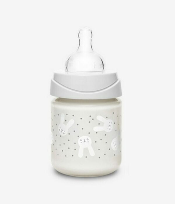 Biberon premium S 150ml avec tétine silicone « bébés lapins »+0m