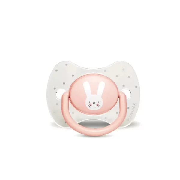 SUAVINEX Sucette Premium 0-6 mois avec tétine symétrique silicone "Baby lapin" - ROSE