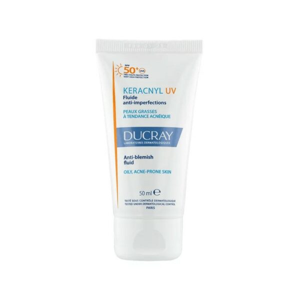DUCRAY KERACNYL UV FLUIDE ANTI IMPERFECTIONS PEAUX GRASSES A TENDANCE ACNEIQUE SPF50 50ML